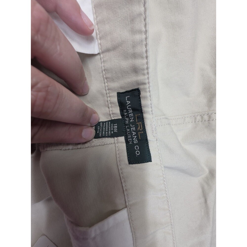 Lauren Jean Co By Ralph Lauren Chino Style Shorts Plus Size 18W Beige - Picture 3 of 8